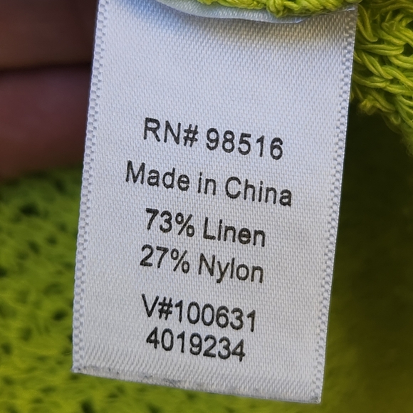 COLDWATER CREEK Women's Sweater Vest Size 2X Green Linen Chunky Knit - Picture 6 of 10